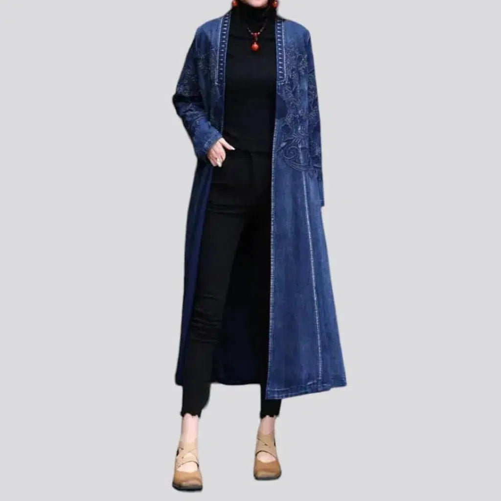 Chinese-style medium-wash jean dress | Jeans4you.shop