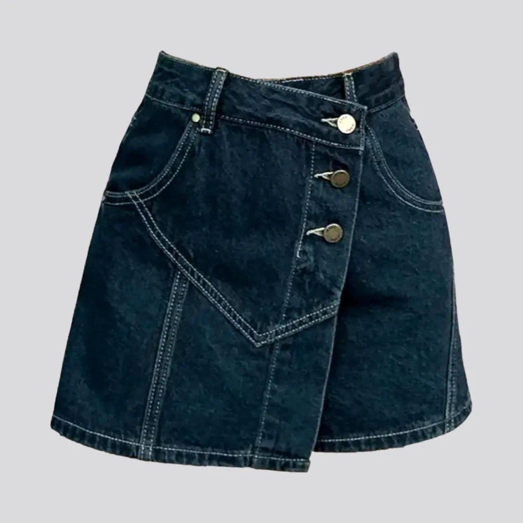 Classic dark-wash jeans skort
 for ladies | Jeans4you.shop