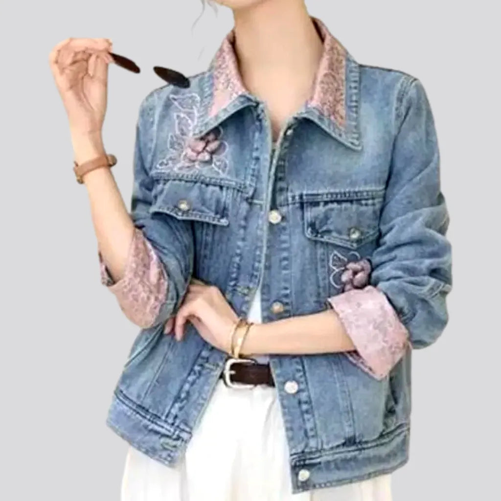 Color-block women's jean jacket | Jeans4you.shop