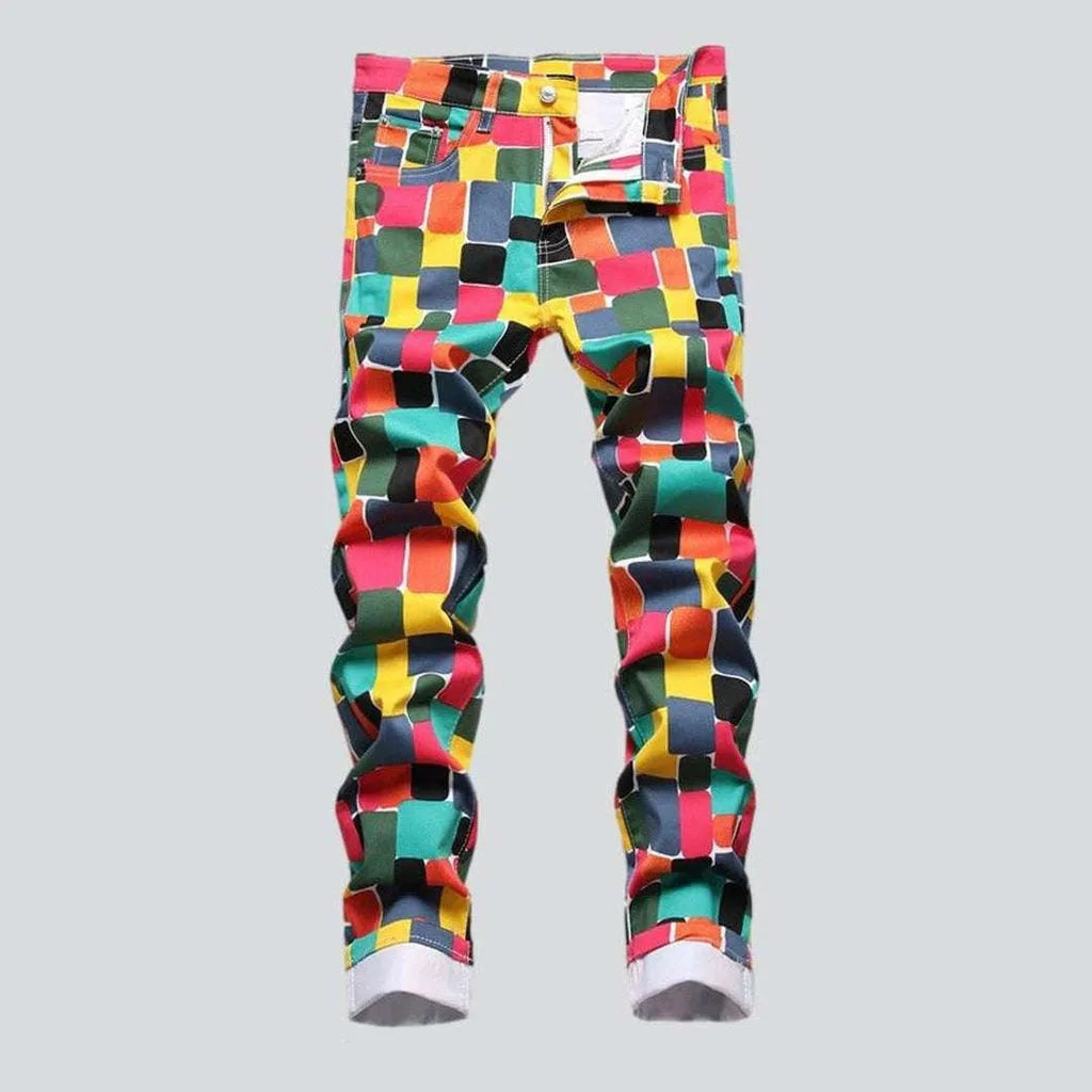 Color checkered men's jeans | Jeans4you.shop