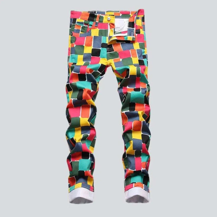 Color checkered men's jeans | Jeans4you.shop