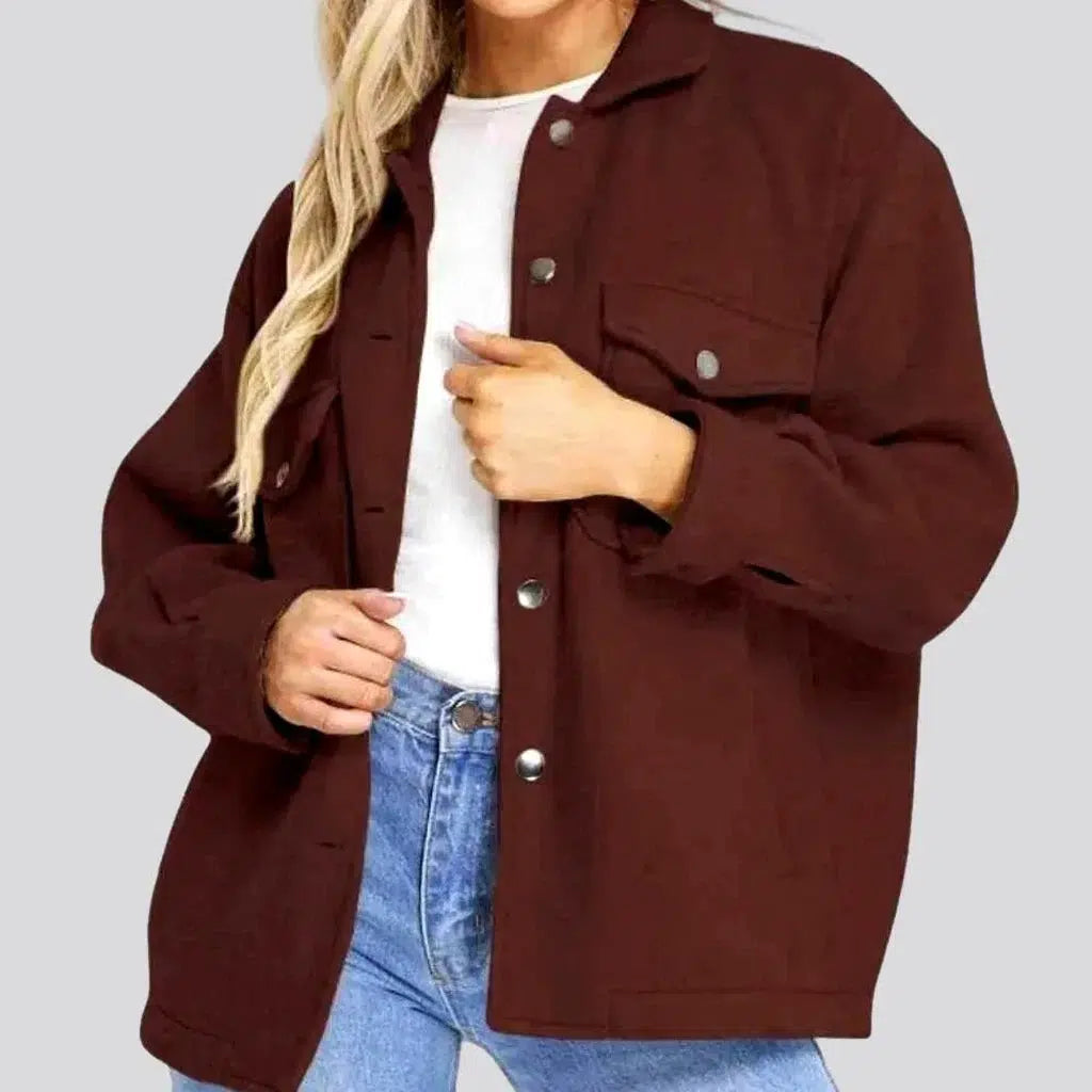 Color oversized denim jacket
 for ladies | Jeans4you.shop