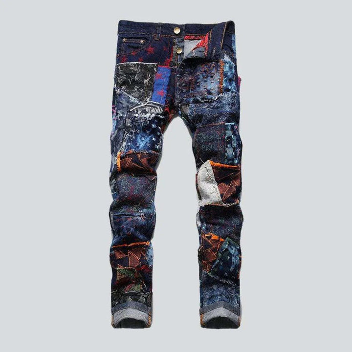 Color patchwork jeans for men | Jeans4you.shop
