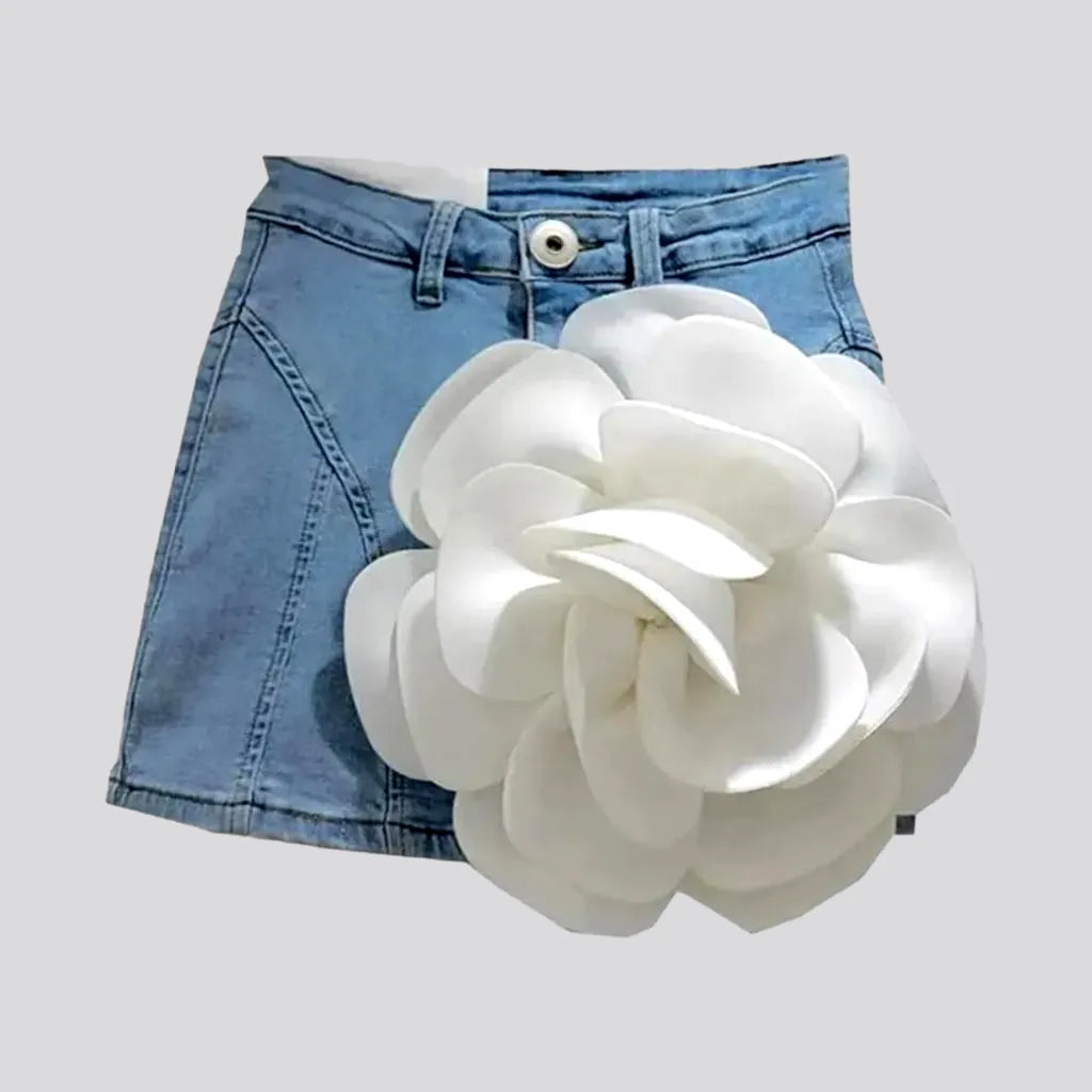 Cotton-flower y2k women's jean skort | Jeans4you.shop
