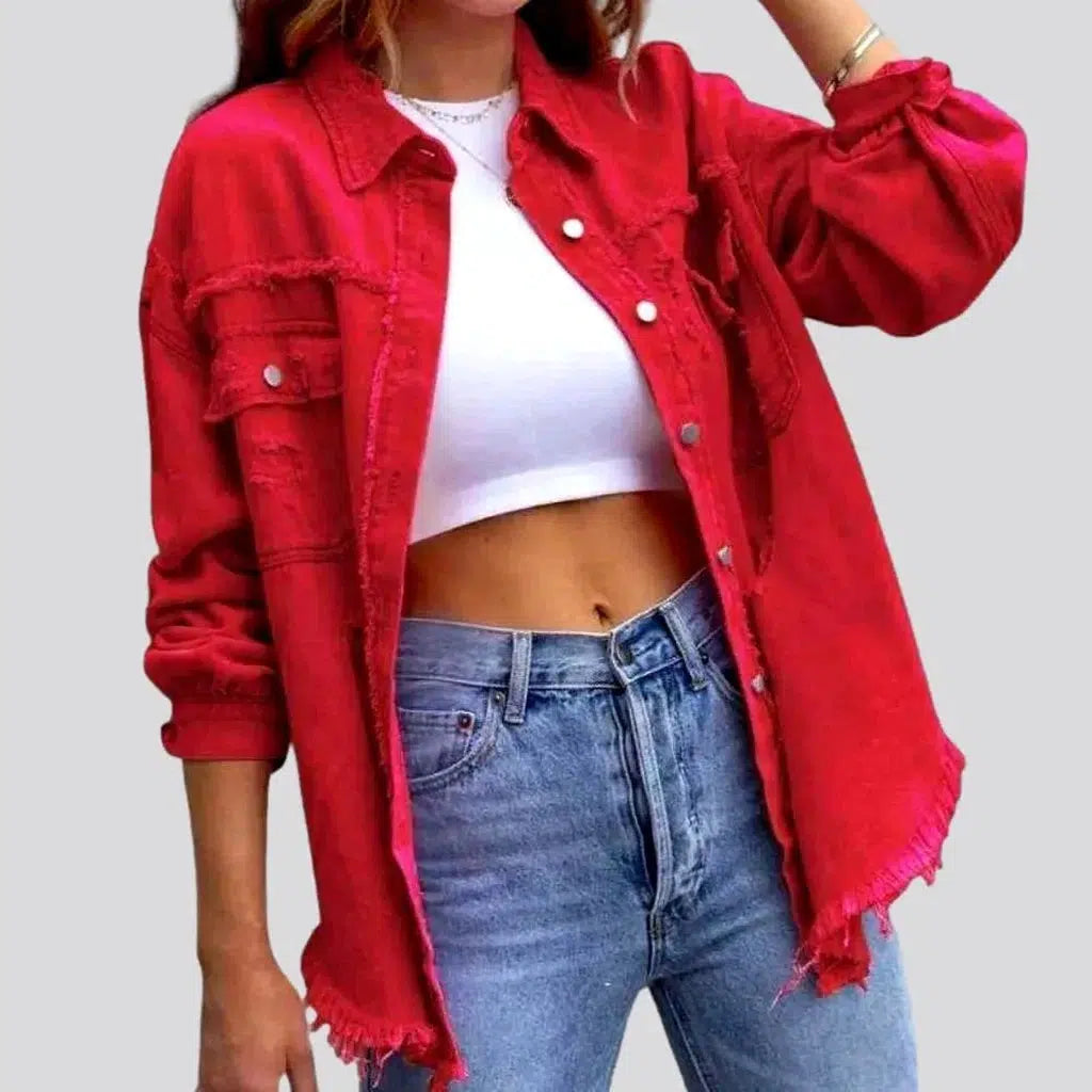 Cropped shirt-like denim jacket
 for ladies | Jeans4you.shop
