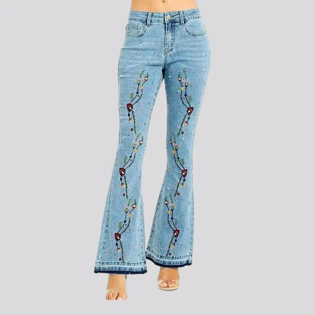 Crystal embellished jeans
 for women | Jeans4you.shop