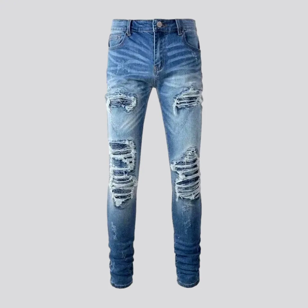 Damaged men's whiskered jeans | Jeans4you.shop