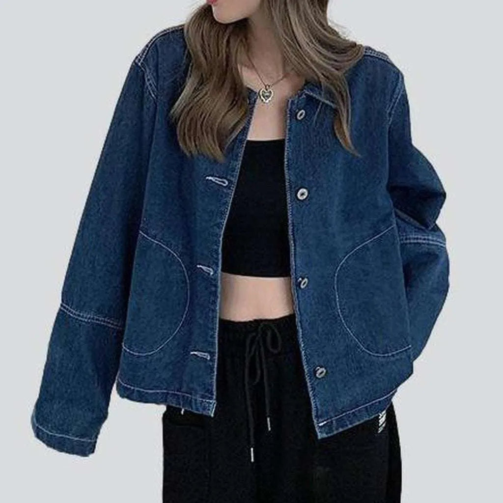 Dark blue women's denim blazer | Jeans4you.shop