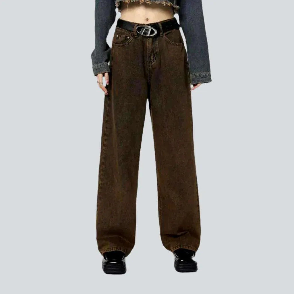 Dark brown high-waist jeans
 for women | Jeans4you.shop
