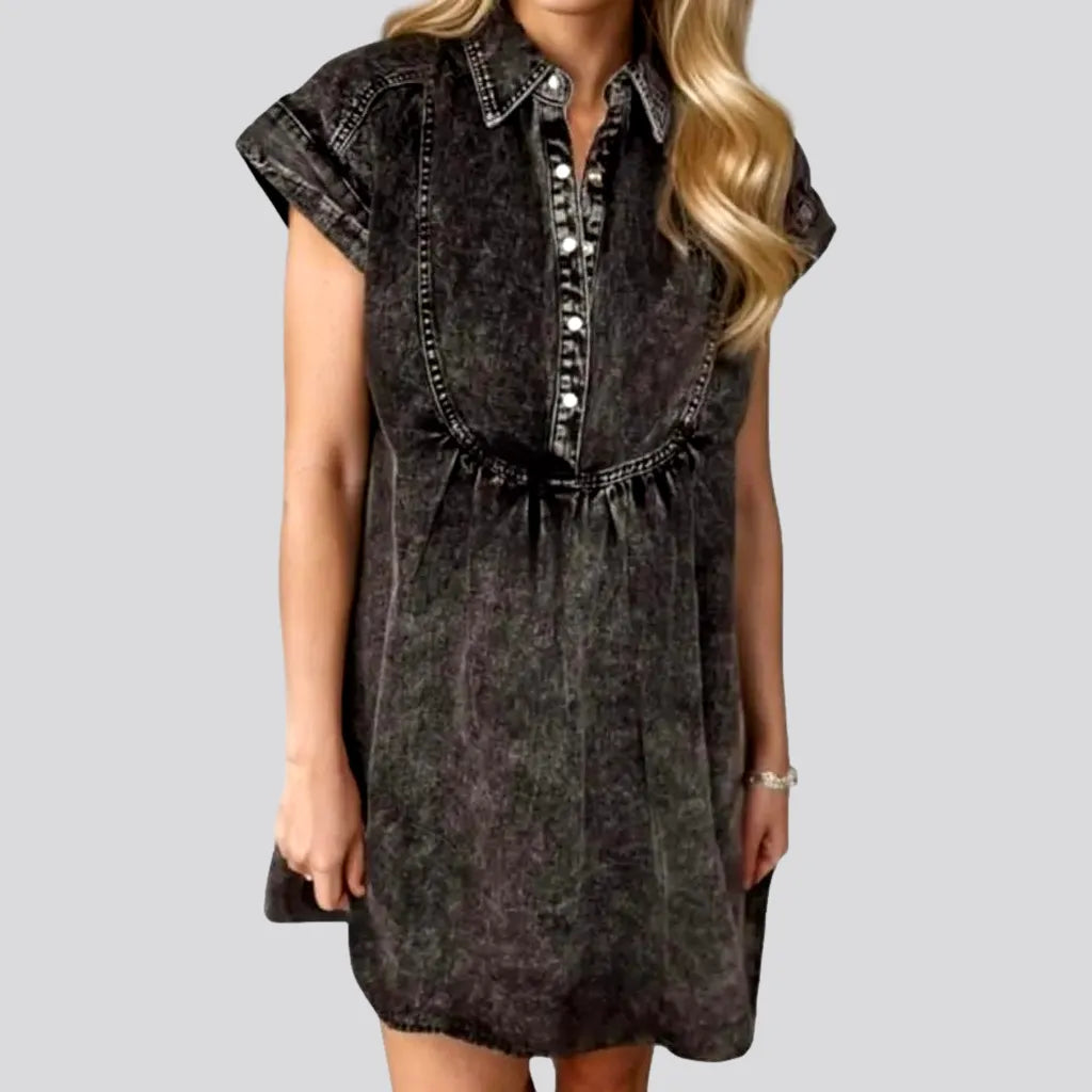 Dark-grey women's denim dress | Jeans4you.shop