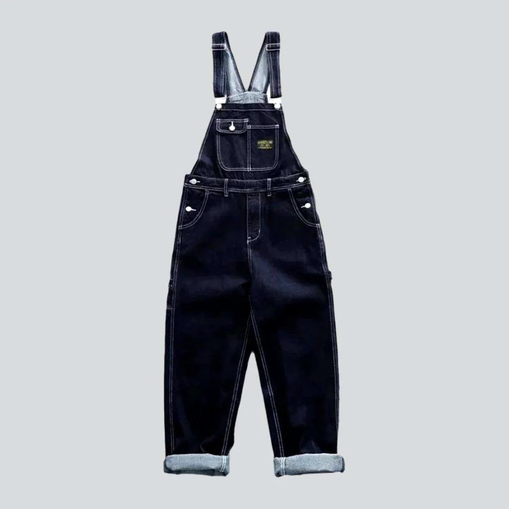 Dark wash baggy workwear denim jumpsuit | Jeans4you.shop