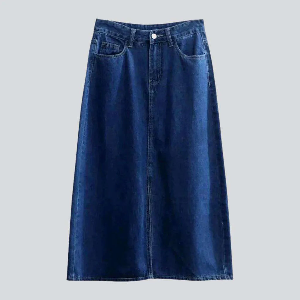 Dark wash long jean skirt
 for ladies | Jeans4you.shop
