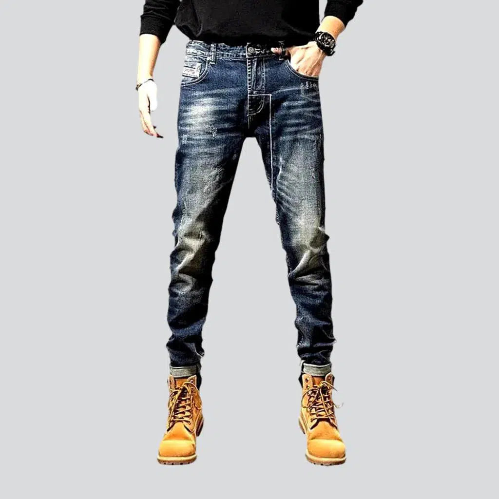 Dark wash men's whiskered jeans | Jeans4you.shop