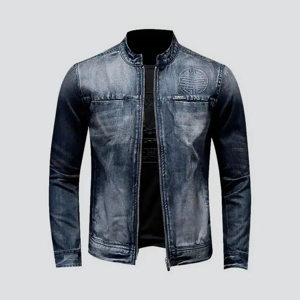 Dark-wash riding denim jacket
 for men | Jeans4you.shop