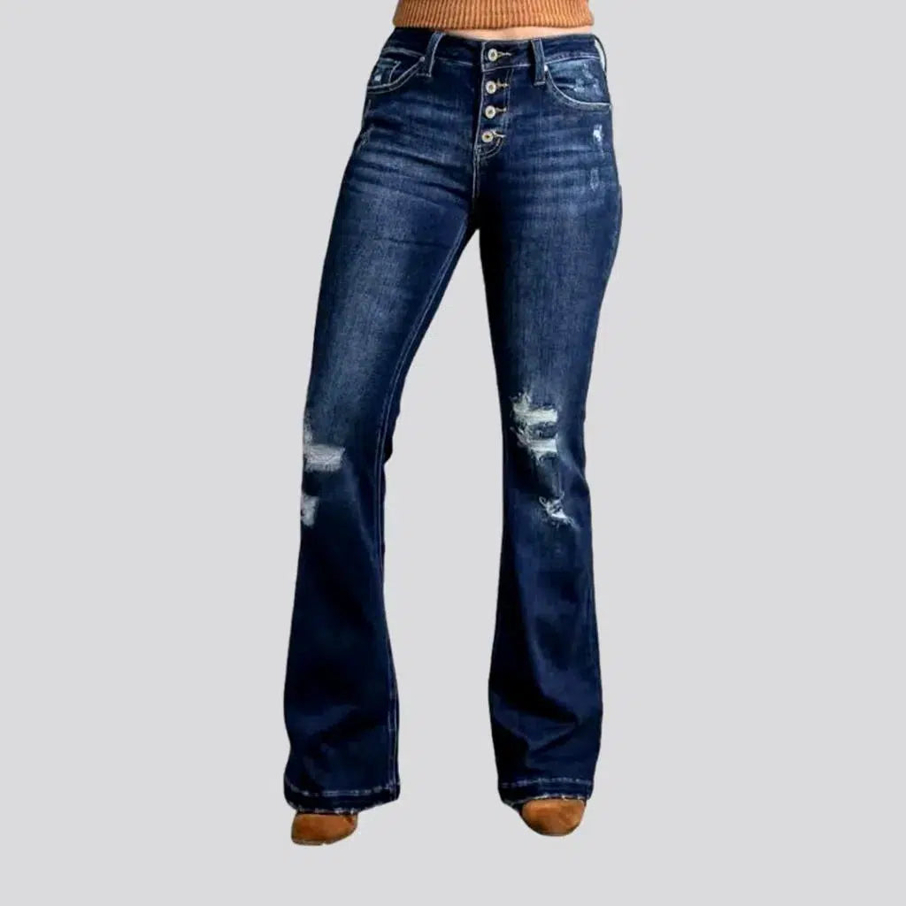 Dark-wash women's distressed jeans | Jeans4you.shop