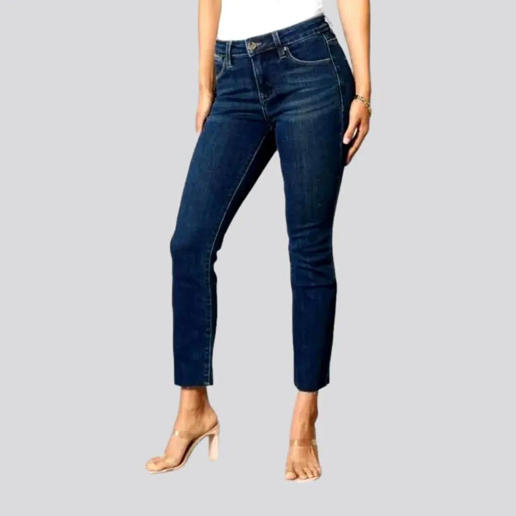 Dark-wash women's whiskered jeans | Jeans4you.shop