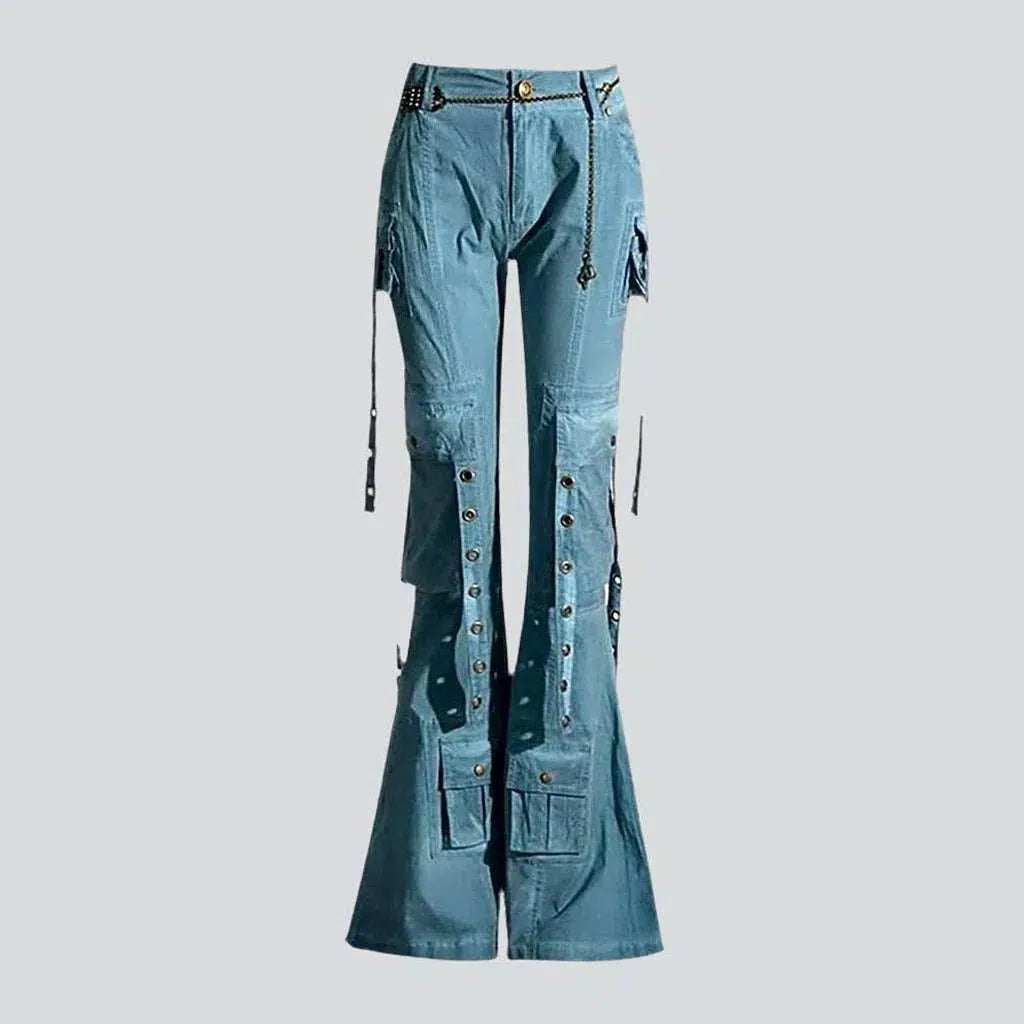 Decorated with belts color jeans
 for women | Jeans4you.shop