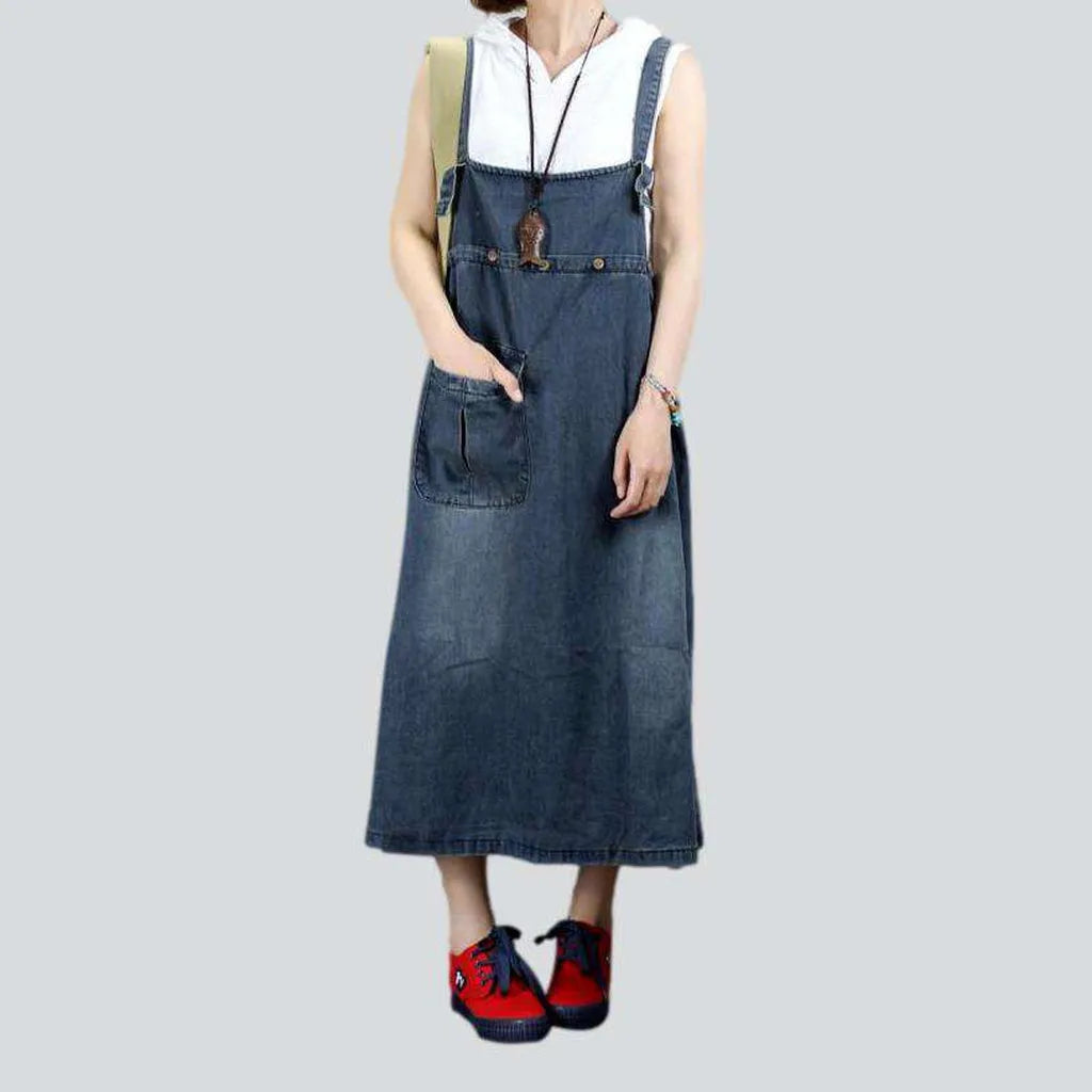 Denim dress with back drawstrings | Jeans4you.shop