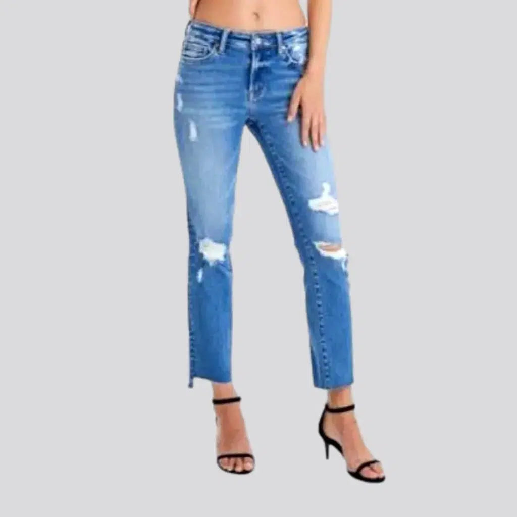 Distressed ankle-length jeans | Jeans4you.shop