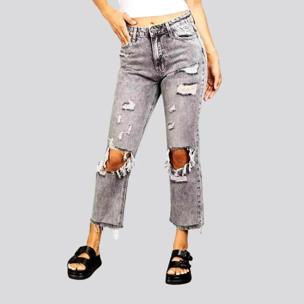 Distressed cutoff-bottoms jeans | Jeans4you.shop