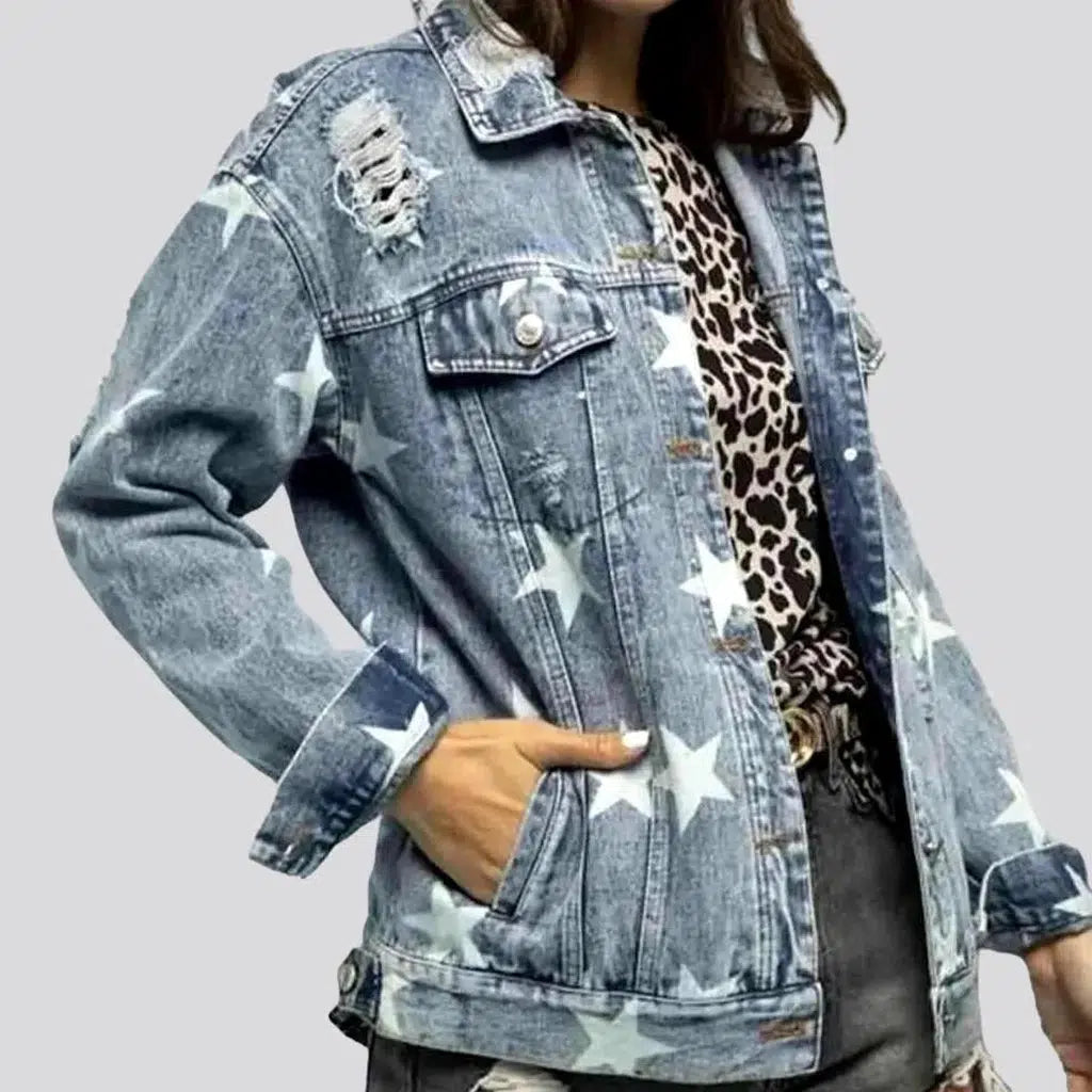 Distressed denim jacket
 for ladies | Jeans4you.shop