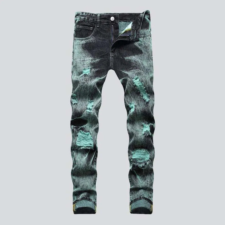 Distressed green men's jeans | Jeans4you.shop