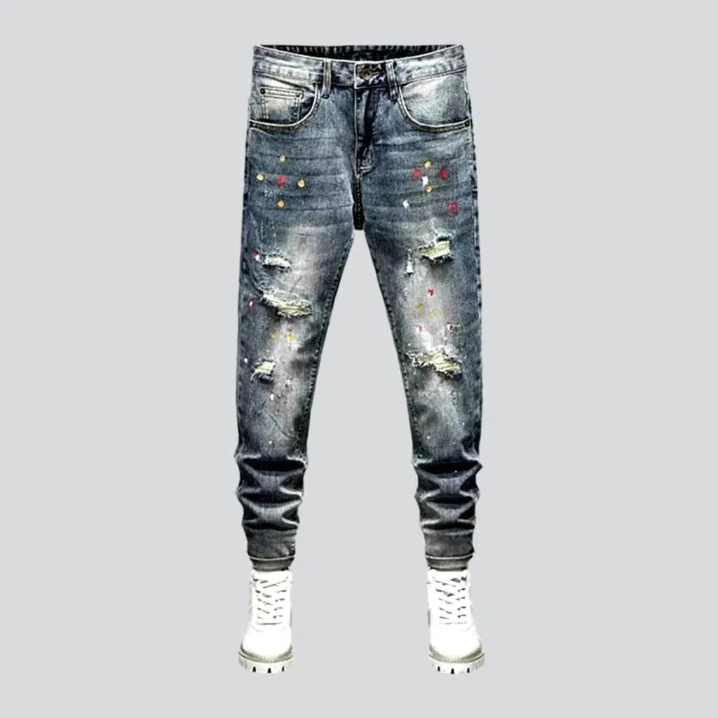 Distressed grey cast jeans
 for men | Jeans4you.shop