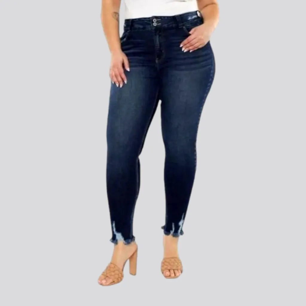 Distressed-hem sanded jeans
 for women | Jeans4you.shop