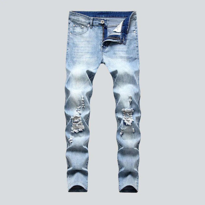 Distressed knees skinny men's jeans | Jeans4you.shop