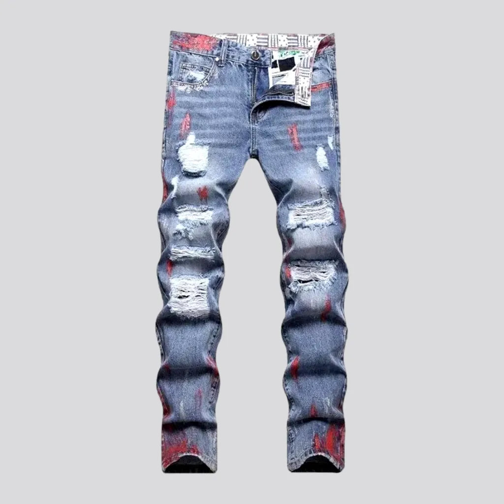 Distressed men's light-wash jeans | Jeans4you.shop