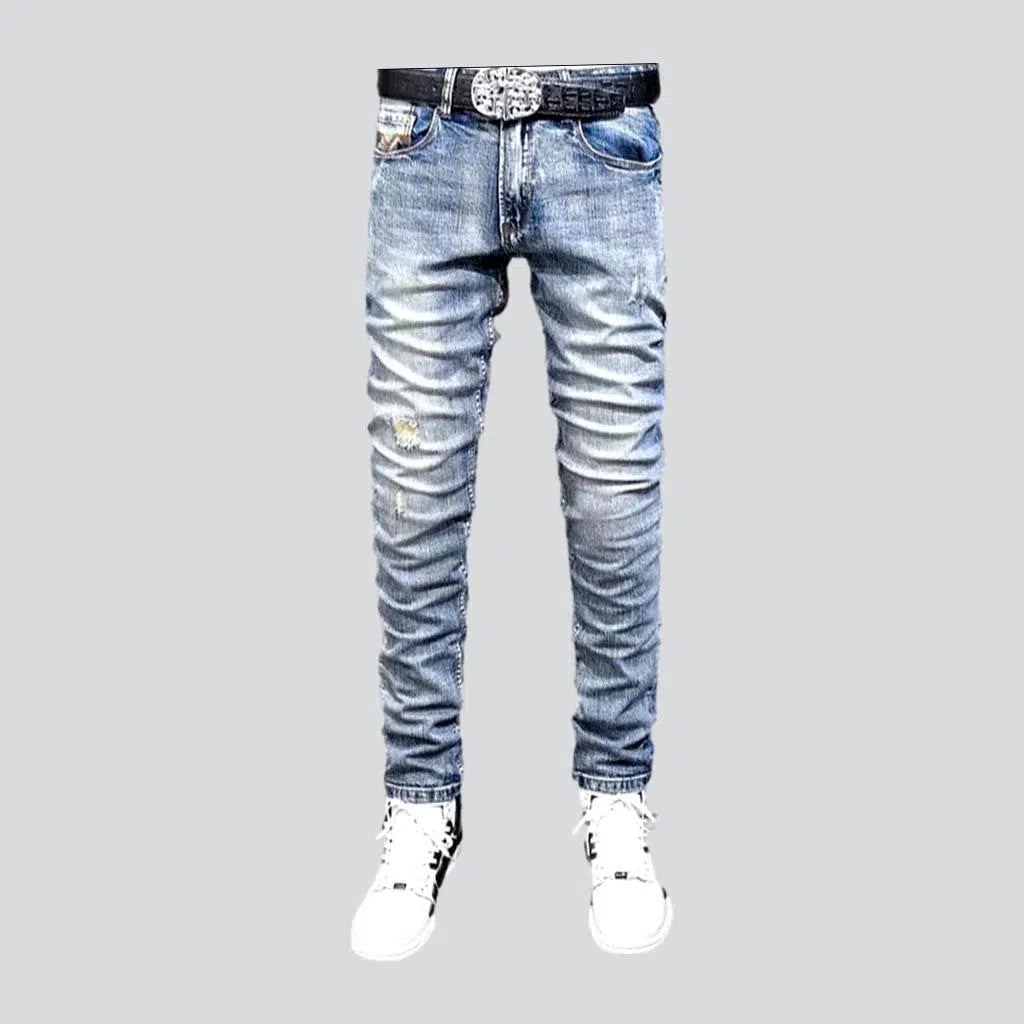 Distressed men's mid-waist jeans | Jeans4you.shop
