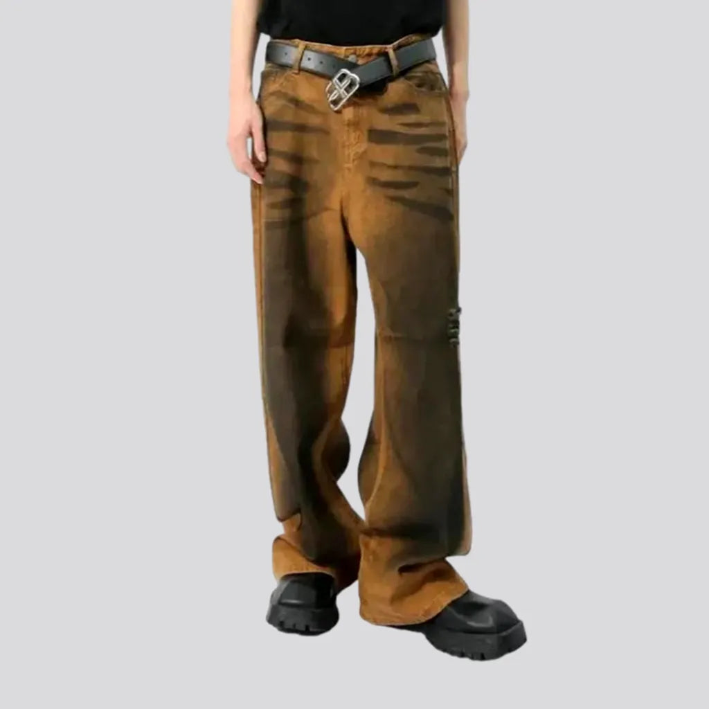 Distressed men's orange jeans | Jeans4you.shop