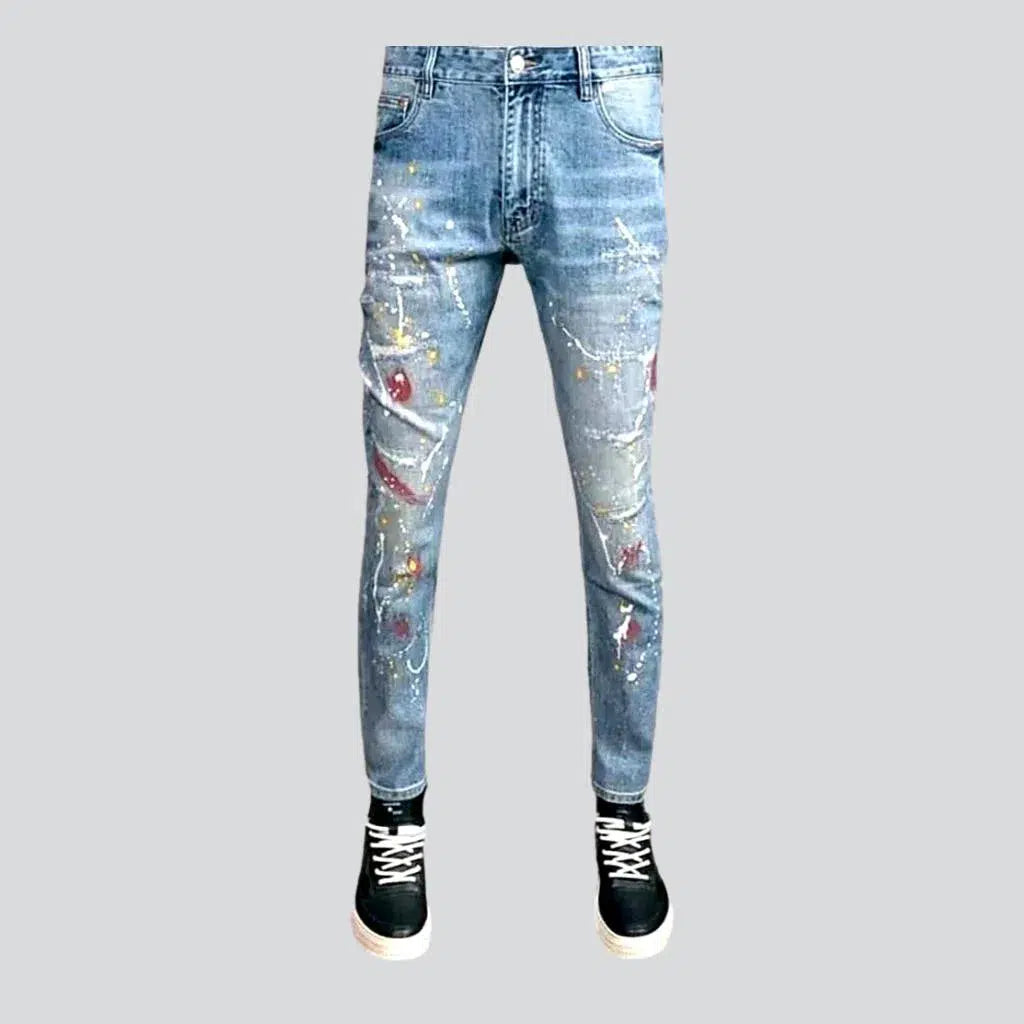 Distressed men's whiskered jeans | Jeans4you.shop