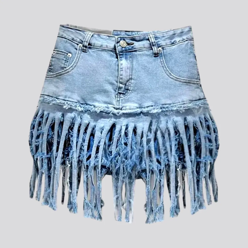 Distressed mini jeans skort
 for ladies | Jeans4you.shop