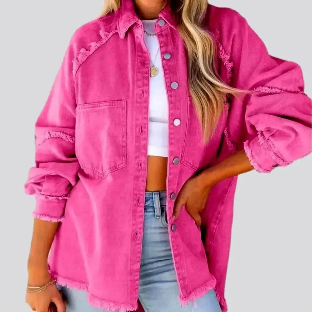 Distressed oversized jeans jacket
 for ladies | Jeans4you.shop
