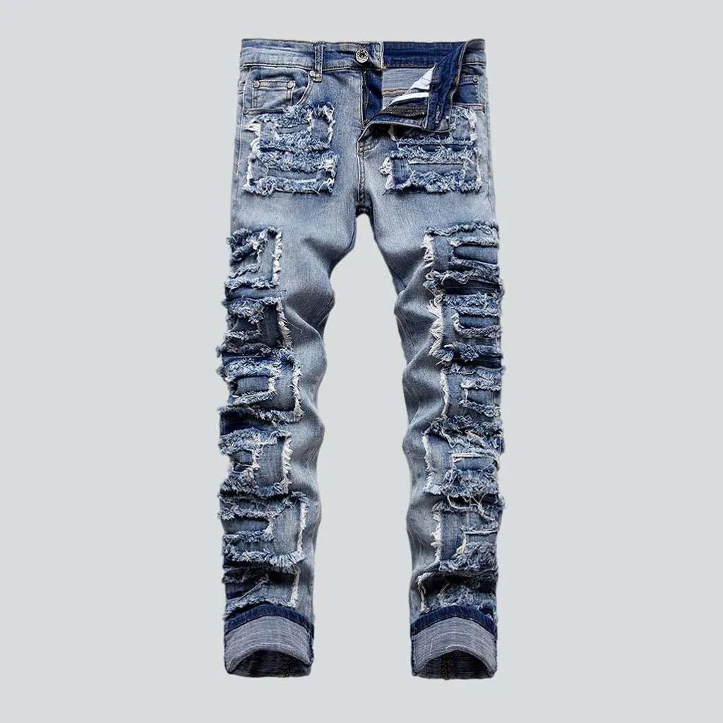 Distressed patchwork jeans for men | Jeans4you.shop