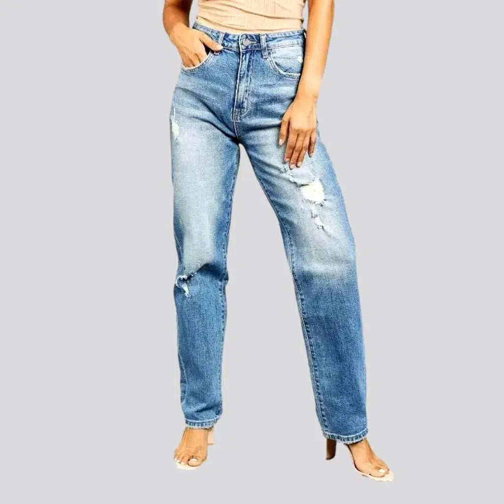 Distressed women's light-wash jeans | Jeans4you.shop