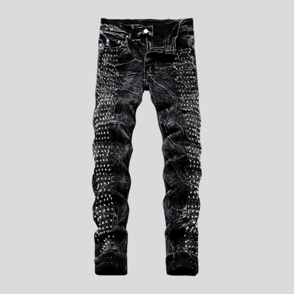 Embellished men's mid-waist jeans | Jeans4you.shop