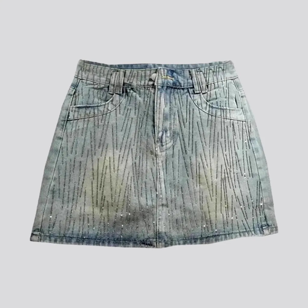 Embellished vintage jean skort | Jeans4you.shop