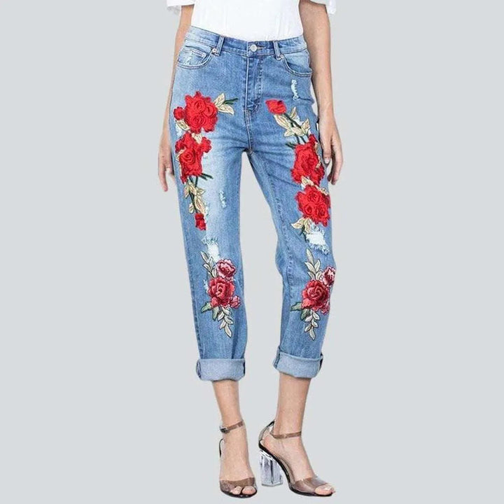 Embroidered loose jeans for women | Jeans4you.shop