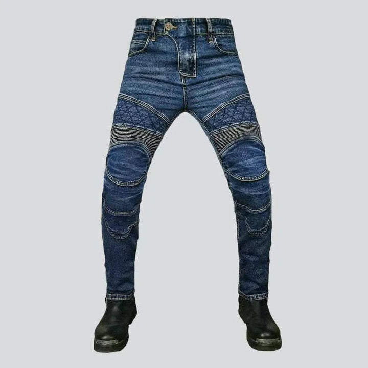 Embroidered men's biker denim pants | Jeans4you.shop