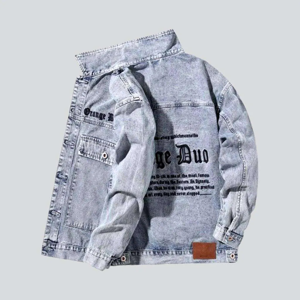 Embroidered men's denim jacket | Jeans4you.shop