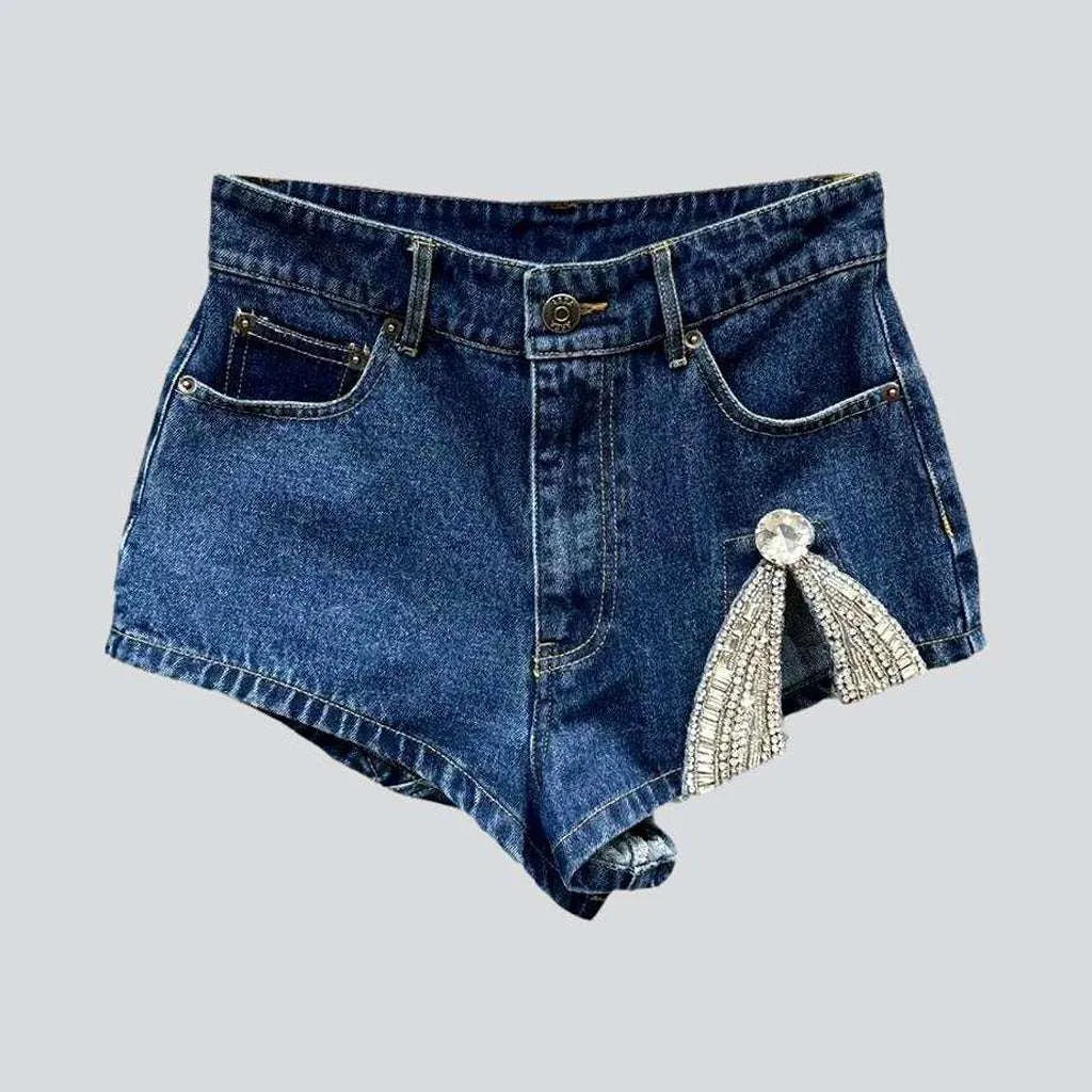 Embroidered slit women's denim shorts | Jeans4you.shop