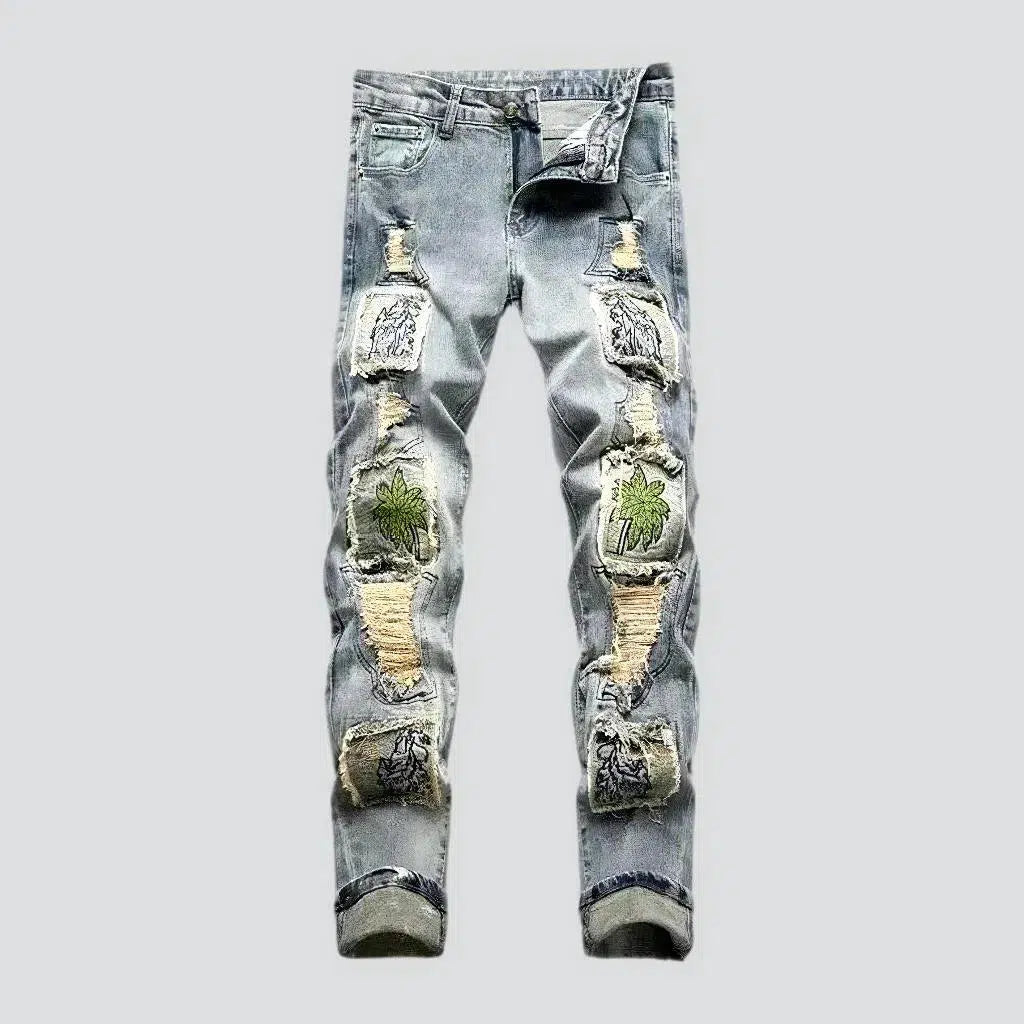 Embroidered vintage jeans
 for men | Jeans4you.shop