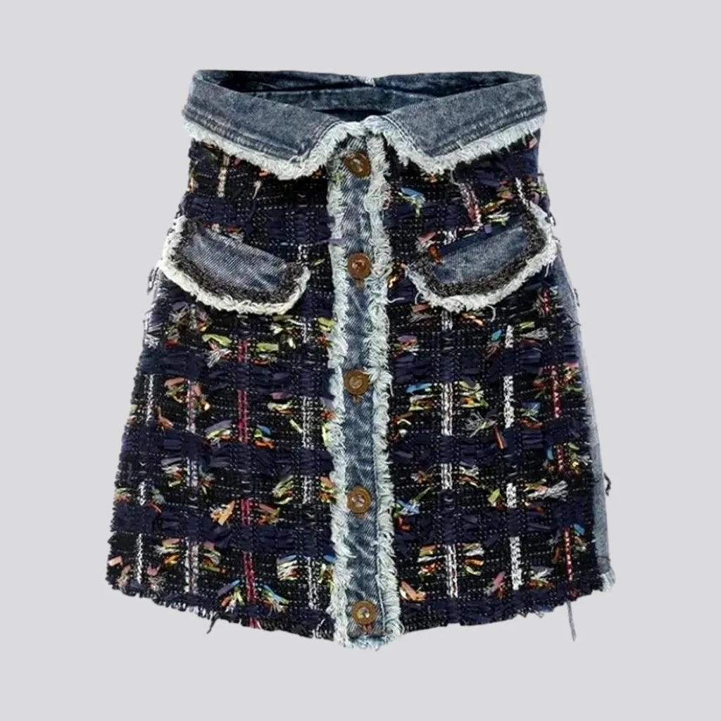 Embroidered women's denim skirt | Jeans4you.shop