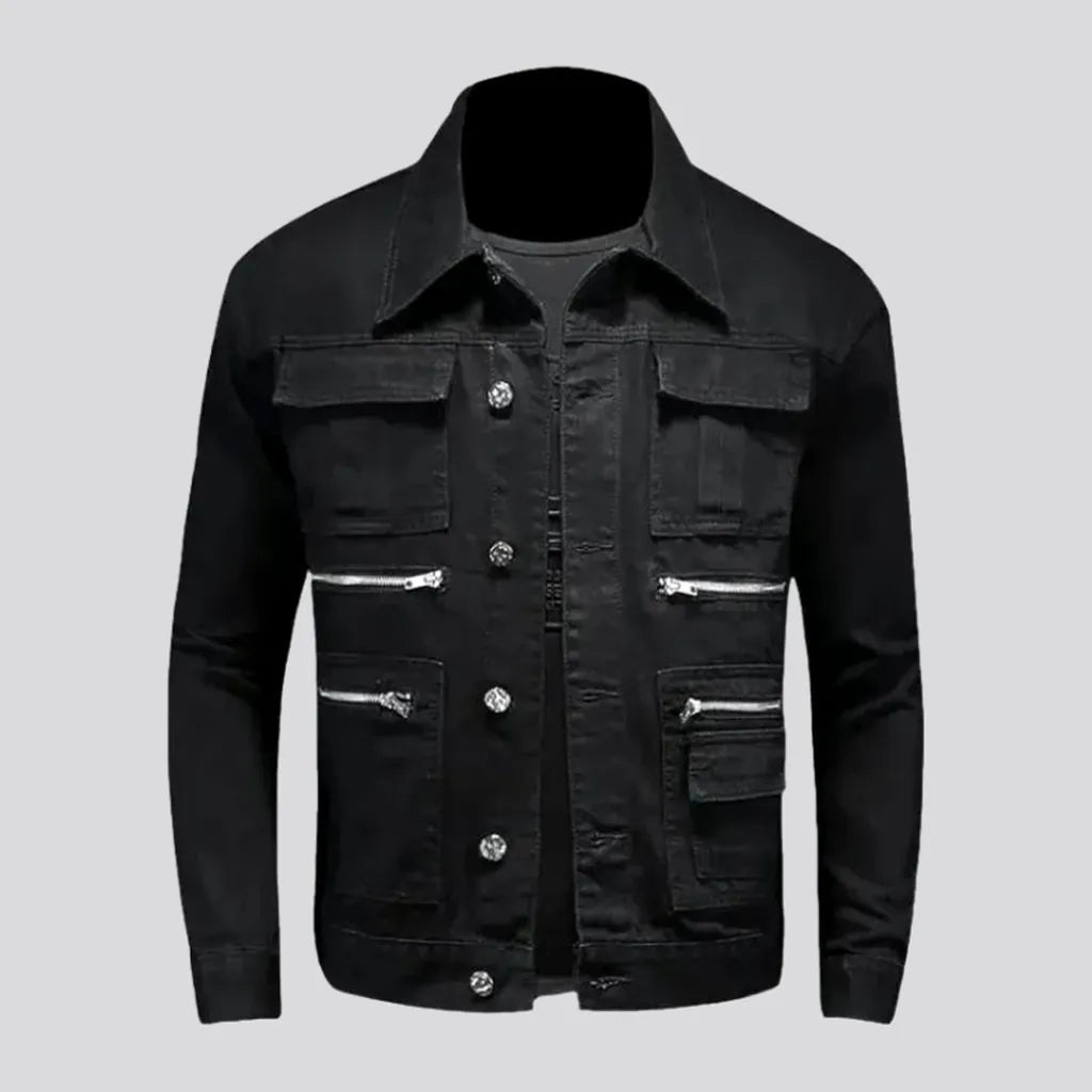 Fashion black men's jean jacket | Jeans4you.shop
