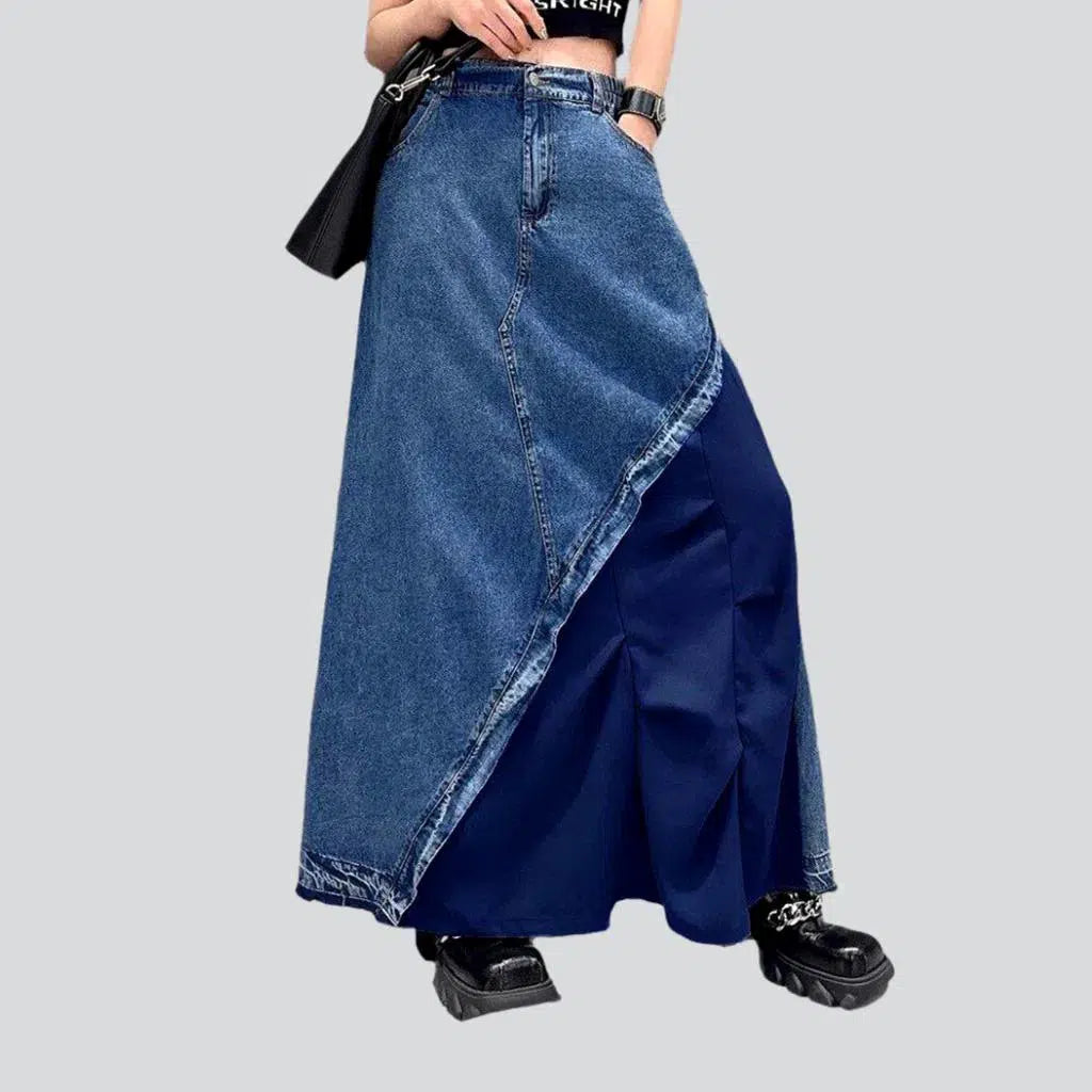 Jeans Women Vintage Denim Long Skirts Fashion Jeans Women Casual High Waist  Patchwork Denim Skirts - China Jeans Women and Women Denim Jeans price