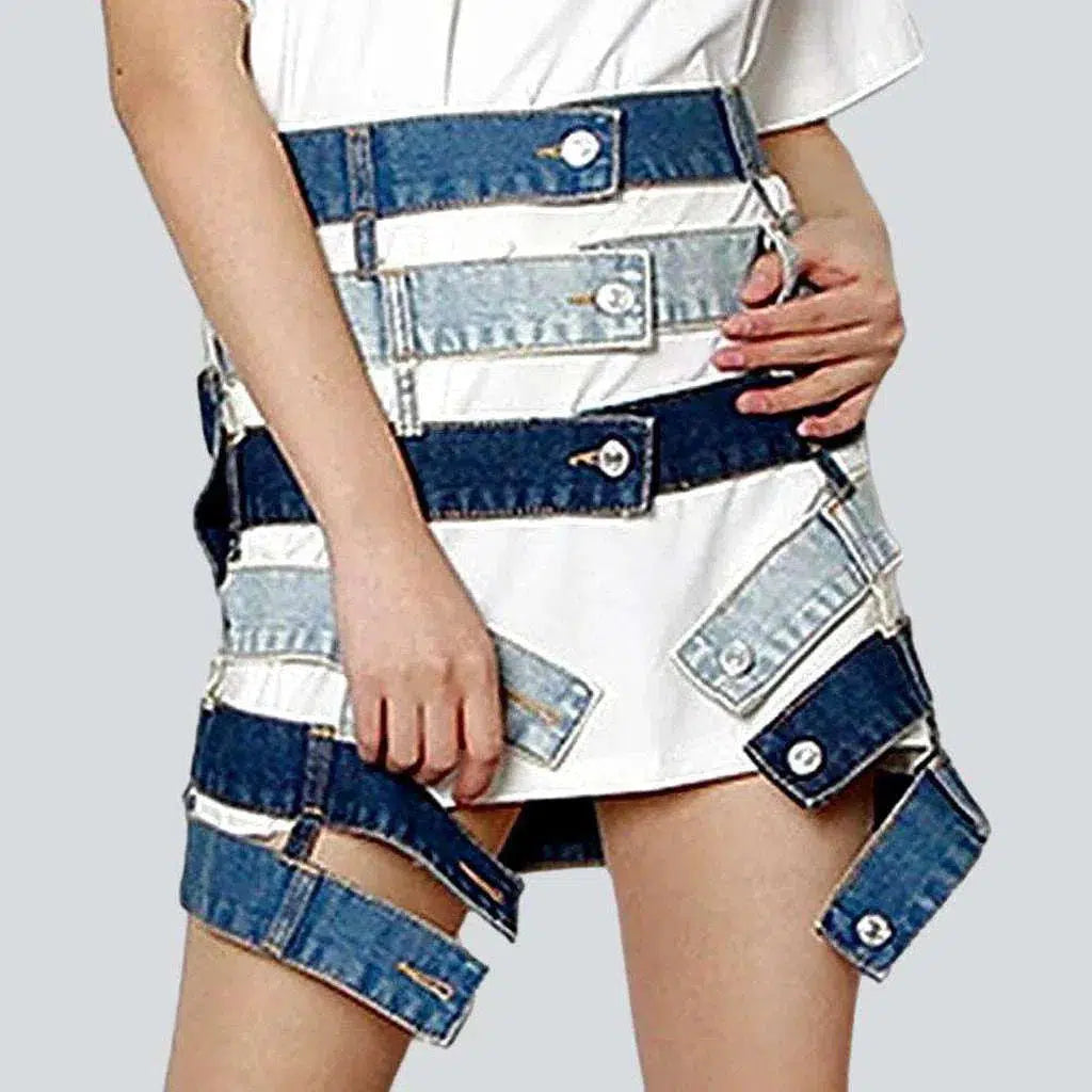 Fashion patchwork denim skirt
 for women | Jeans4you.shop