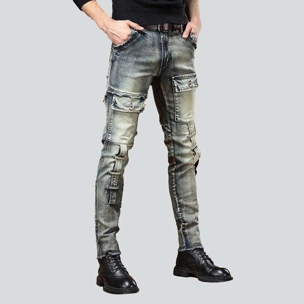 Flap pocket men's biker jeans | Jeans4you.shop