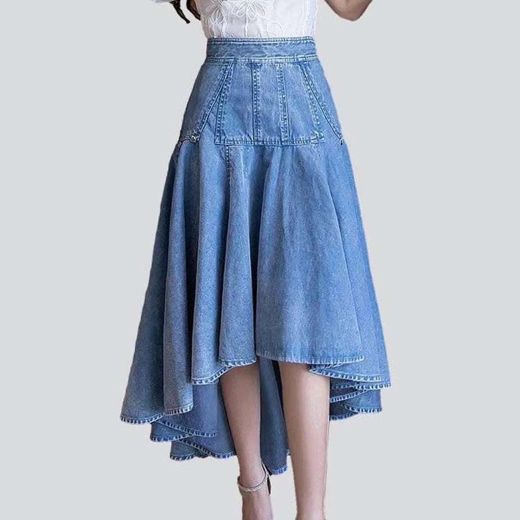 Flare asymmetric women's denim skirt | Jeans4you.shop